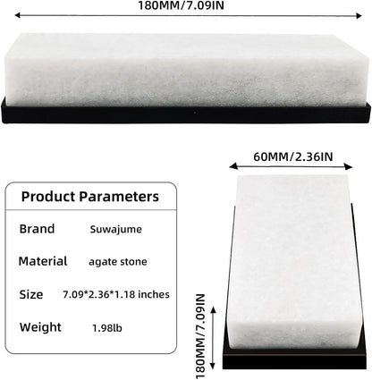 White Knife Sharpening Stone, 8000 Grit Sharpener Whetstone Final Fine Polishing Natural Honing Oilstone for Knives Tools,Cutting Tools 180 * 60 * 30mm