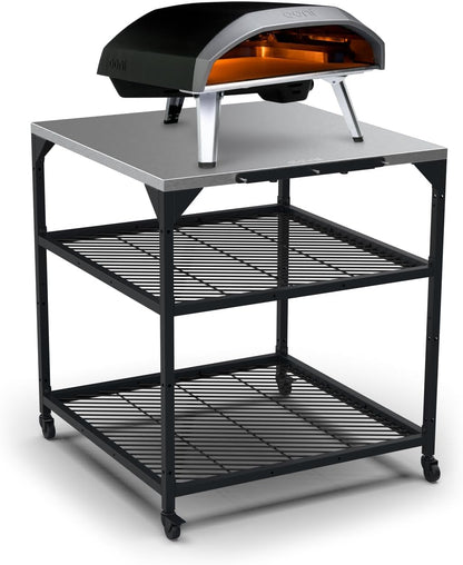 Ooni Large Outdoor Modular Table - 31x31x35 Pizza Oven Cart, Stainless Steel Grill & BBQ Stand, Outdoor Table