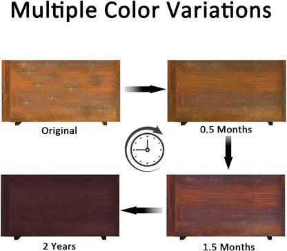Corten Steel Planter w/Rust Patina Finish, Perfect for patios, terraces, and Commercial or Residential Settings, Cube Planter, 40in x 20in x 20in Outdoor Box beautifies Flowers, Trees, shrubs