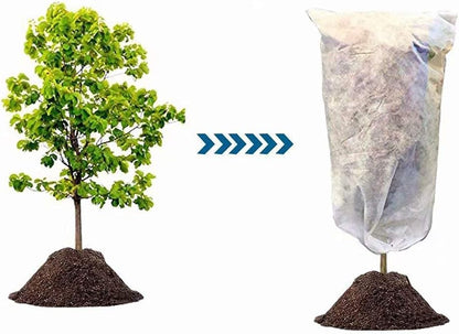 Agfabric Plant Covers Freeze Protection 39''Hx39''Dia 0.55oz Plant Frost Protection Covers Garden Plant Cover Drawstring Bags Winter Frost pests Protection,White