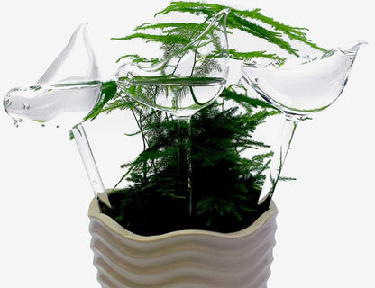 Glass Plant Watering Globes, Self Watering Globes Bird Shape, Self Watering Planter Insert, Plant Watering Devices, Automatic Plant Waterer Indoor, Watering Bulbs, 3 Pack