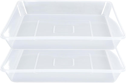 Square Plant Saucer 12 Inch 2 Pack, Thick Clear Plastic Flower Plant Pot Saucer, Square Planters for Indoors and Outdoors Plants, Garden Plant Saucers for Pots Plant Trays.