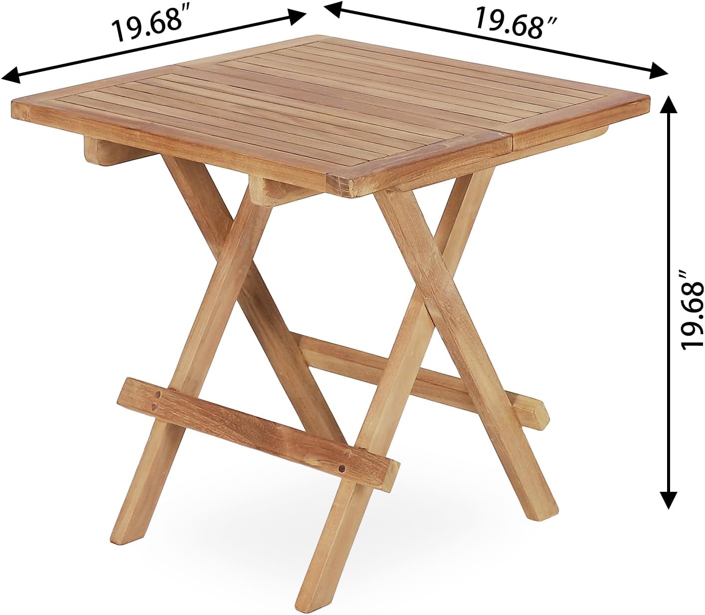 Outdoor Side Table,Patio End Table, Small Round Side Table, for Balcony Porch Poolside(Square Table Centre Folding)