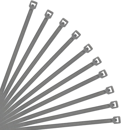 XINGO 10 Inch Cable Zip Ties (500 Pack), 40 Lbs Tensile Strength-Heavy Duty, Self-Locking Nylon Plastic Nylon Wire Ties for indoor and outdoor use (Silver)