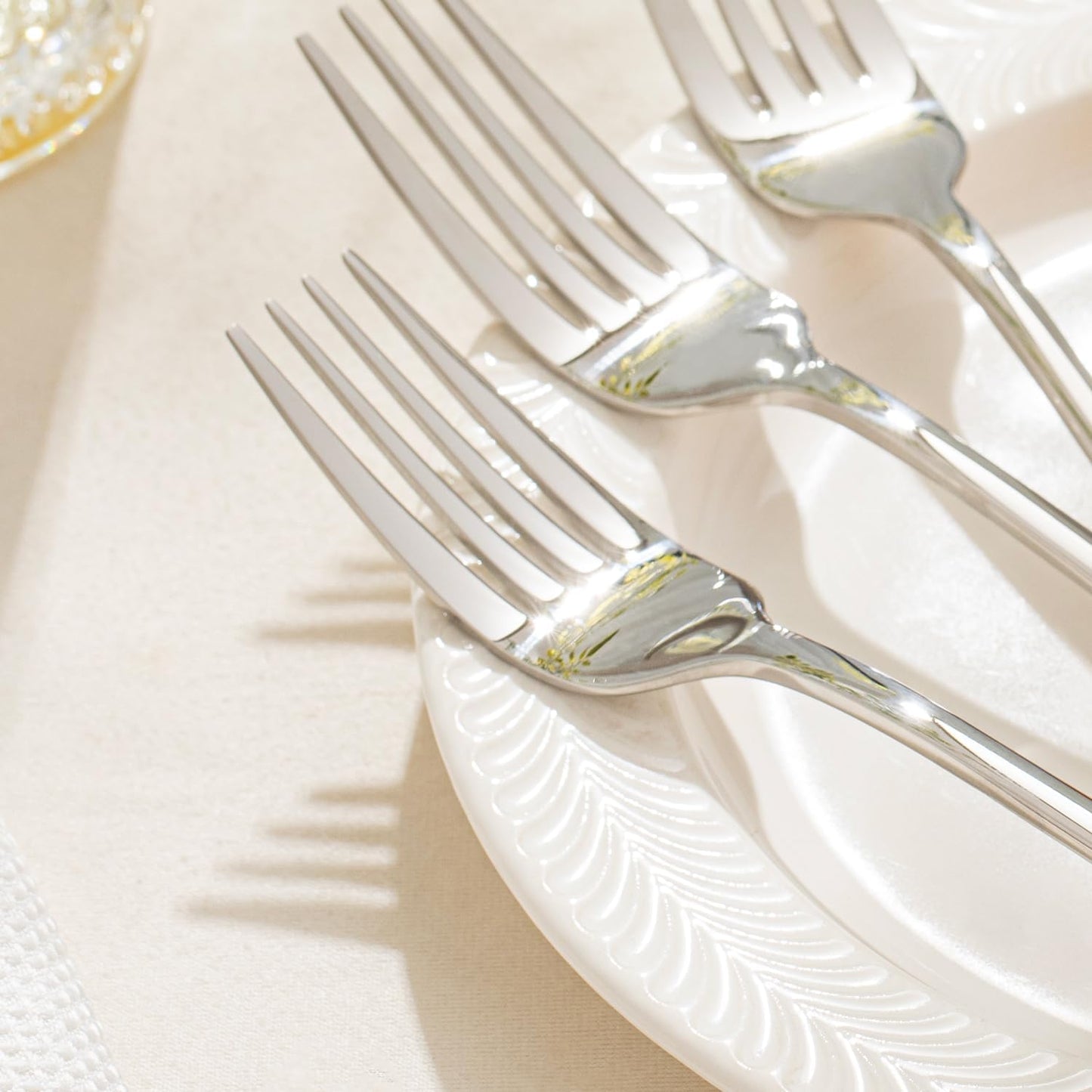KINGSTONE 12 Piece Dinner Forks Set, 18/10 Stainless Steel Forks, Silver Food Grade Fork Set of 12, Metal Forks for Home, Kitchen, Weddings, Parties or Restaurant, Dishwasher Safe-8.18inches