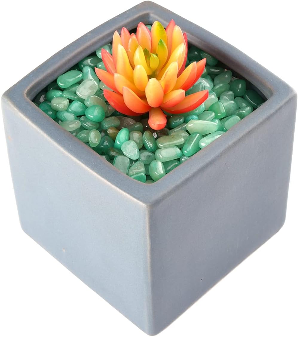WAYBER Decorative Rock Stones, 1 Lb/460g Irregular Green Crystal Pebbles Quartz Gravel for Aquarium Turtle Tank Decoration/Succulent Plant Landscape/Flowerpot Vase Ornament