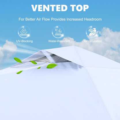 MASTERCANOPY Durable Pop-up Canopy Tent with 1 Sidewall (8'x8',White)