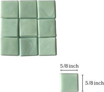SMEIINIK 1.1lb Bulk Single Iridescent Color Mosaic Tiles for Crafts, Glass Mosaic Pieces for Mosaic Puzzles, Stained Glass Tiles for Mosaic DIY, Mosaic Making Supplies(AJ61-32)