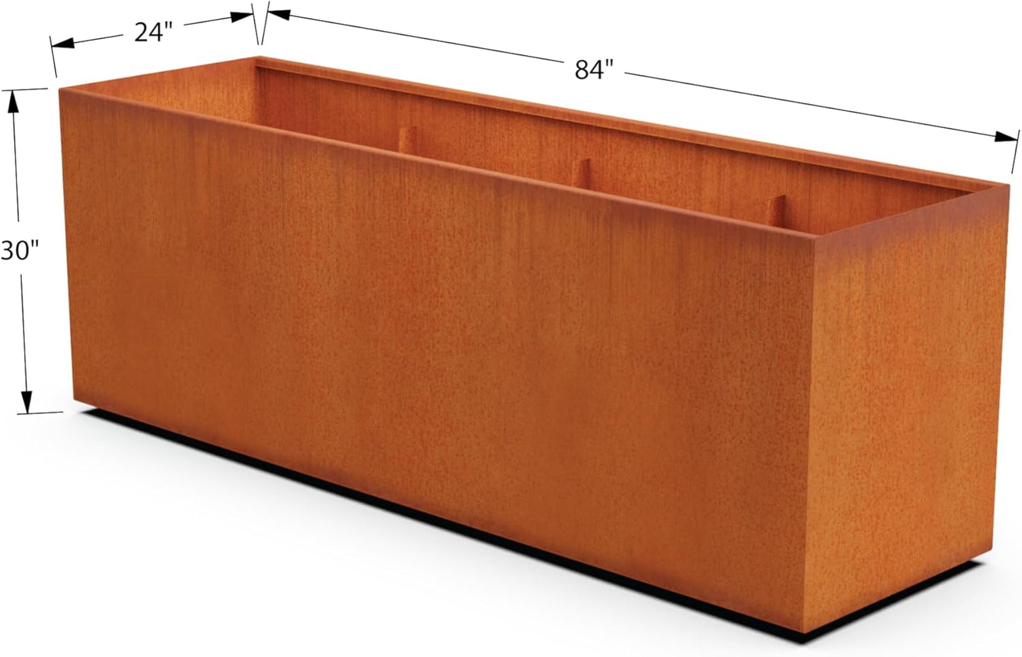 Corten Steel Planter 84x24x30 | Large Rectangular Planters for Outdoor Plants & Patios | Extra Large Heavy Duty Metal Planter Box for Privacy & Gardening
