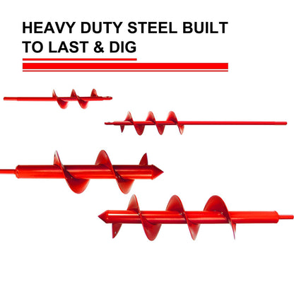 Garden Auger-2x14.5'', Spiral Drill Bit for 3/8'' Hex Drive, Yard Auger for Bulbs & Flowers, Bedding Digging Tool