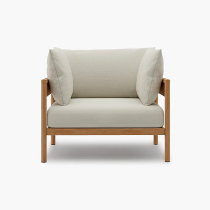 Acanva Modern Outdoor Patio Furniture Set, All-Weather Aluminium Conversation Sectional Sofa with Thick Cushions for Backyard, Garden, Porch, Armchair, Beige
