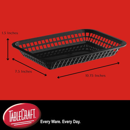 TableCraft Products C1079BK Cash and Carry Grande Basket, Large, Black (Pack of 12)
