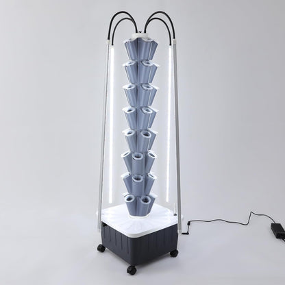 Hydroponics Growing System with LED Grow Lights, 40-Plants Indoor Vertical Hydroponic Tower, Vertical Garden Planter with Wheels, Hydroponic Germination Kit for Fruits, Vegetables, Herbs