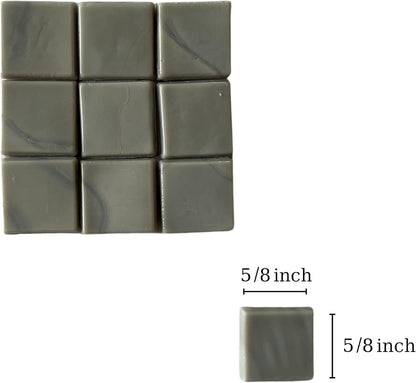 SMEIINIK 1.1lb Bulk Iridescent Color Mosaic Tiles for Crafts, Glass Mosaic Pieces, Stained Glass Tiles, 260 Pieces, 15mm Square, Polished Edge, Art Deco Style, Not Water Resistant