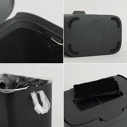 KAZAI. Compost Bin Kitchen 'Elin' | 1.2 GAL / 4.5L Countertop Compost Bin with Lid & Carbon Filter | Odor-Free, Dishwasher Safe, with Inner Bucket | Small Indoor Kitchen Composter | Graphite-Black