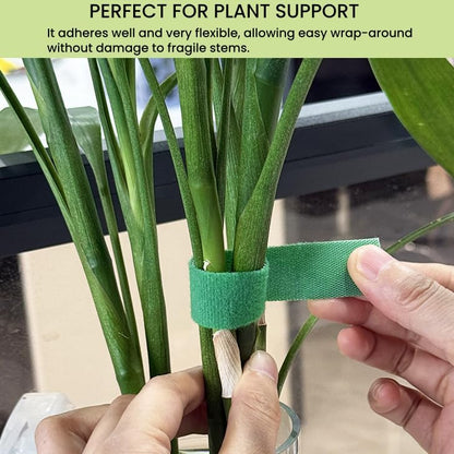 Plant Ties Hook and Loop Garden Tape Roll Gentle Double Sided Garden Stake Strap Reusable Adjustable Nylon Plant Support Ties for Climbing Plants (1/2 Inch x 82 ft, Green)