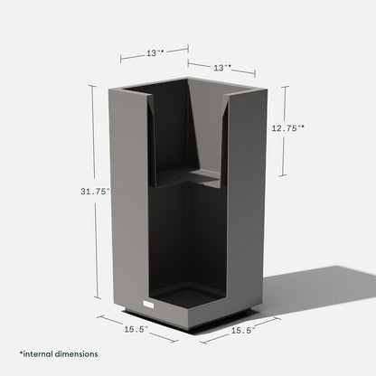 Veradek Block Series Pedestal Planter - Tall Planter for Indoor or Outdoor Front Porch | All-Weather Use with Removable Insert Bucket | Modern Décor for Flowers, Tall Trees, Faux Plants