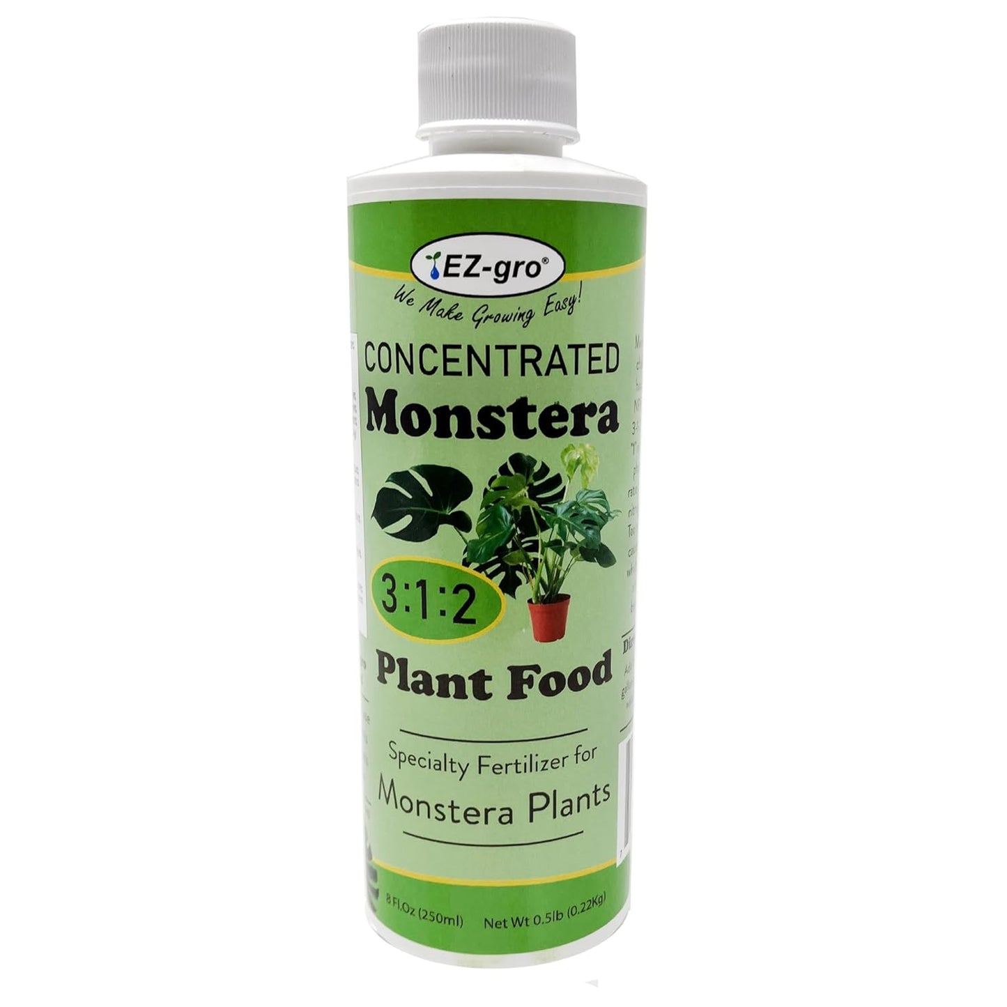 EZ-GRO Professional Liquid Monstera Plant Food - 8 oz | 3:1:2 Ratio of Concentrated Indoor Plant Food | Monstera Fertilizer for Strong Growth | Liquid Fertilizer for Indoor Plants