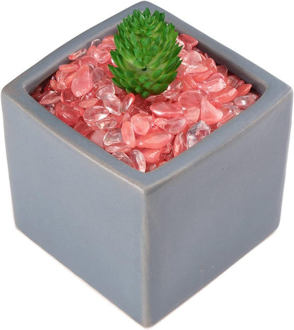 WAYBER Decorative Pebbles, 1 Lb/460g (Fill 1 Cup) Pink Crystal Quartz Stones Irregular Rock Gravel for Aquarium Turtle Tank Decoration/Succulent Plant Landscape/Flowerpot Vase Ornament