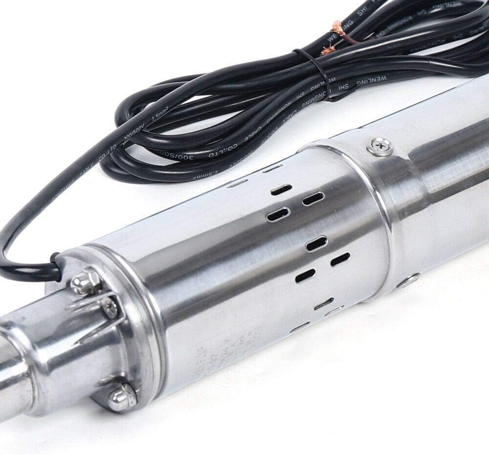 3 Inch Solar Water Pump Submersible Well Deep Bore Screw Well Garden Irrigation Kit with MPPT Controller (24V 370W)
