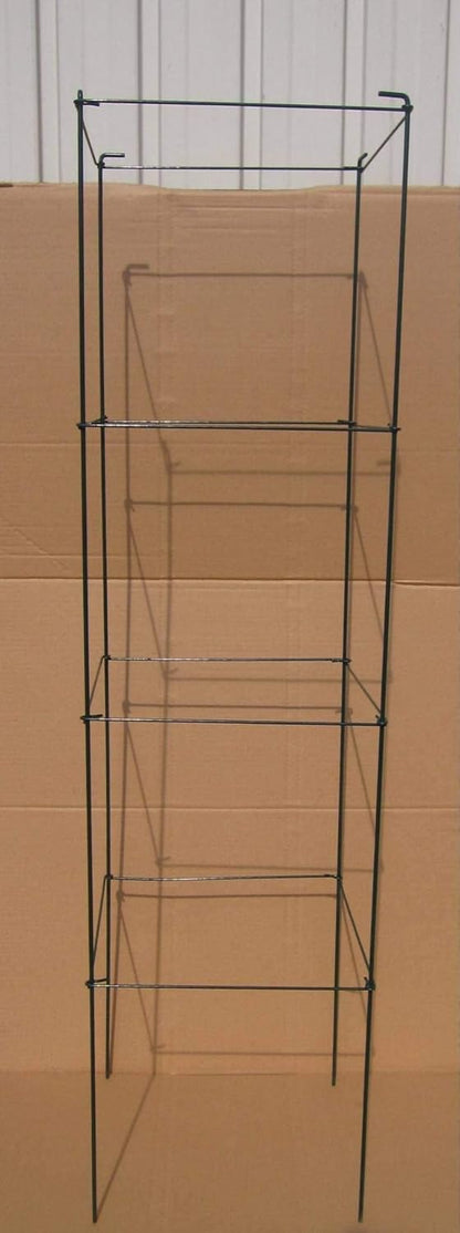 Green Square Folding Tomato Cage Plant Support Stake Tower 12 inch by 46 inch, Pack of 2 Sets