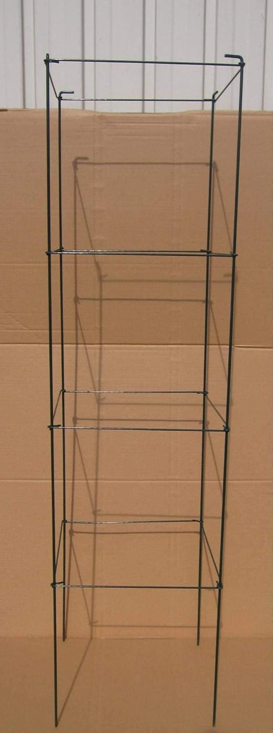 Green Square Folding Tomato Cage Plant Support Stake Tower 12 inch by 46 inch, Pack of 2 Sets