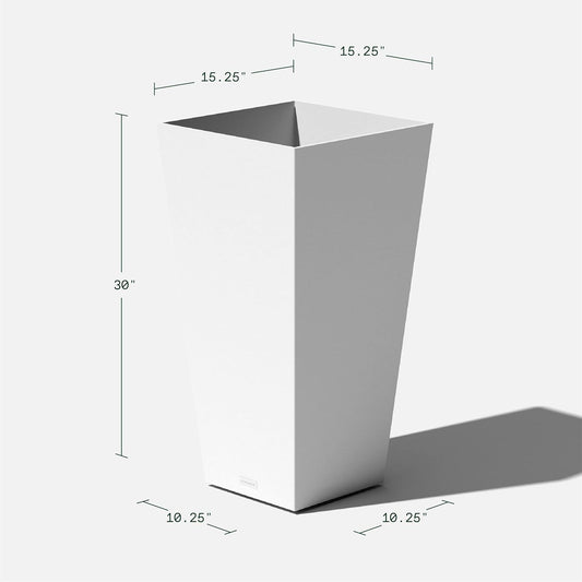 Veradek V-Resin Indoor/Outdoor Taper Planter (30 inch, White)