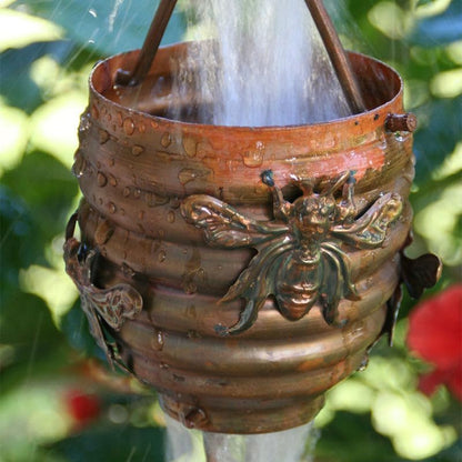 Nutshell Stores Honeybee & Hive Copper Rain Chain - Copper - 14 Feet