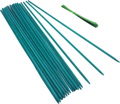 Green Bamboo Sticks Plant Stakes, Plant Support Sticks for Indoor Plants, GAGINANG Sturdy Bamboo Stakes, Floral Plant Support for Indoor and Outdoor Plants 25 Pack（15 Inches）