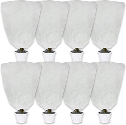 8 Pack Plant Covers Freeze Protection for Winter, 47.2"×31.5" Frost Cloths for Outdoor Plants Cold Weather Blankets with Drawstrings