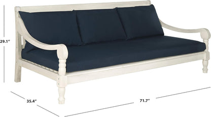 Safavieh Outdoor Collection Pasadena Brown /Taupe Acacia Wood Cushioned Daybed