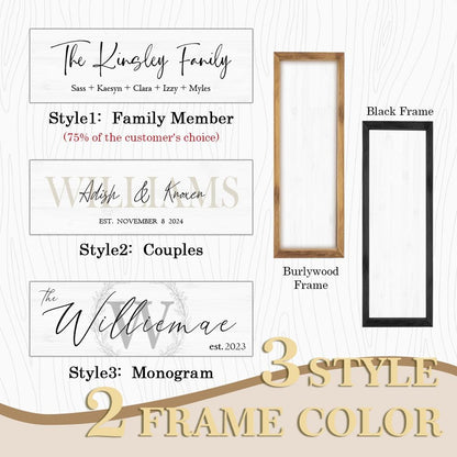 Last Name Signs for Home, Personalized Wall Decor, Monogram Gifts, Framed Wooden Family Name Sign for Home Decor, Custom Wood Signs, Established Signs