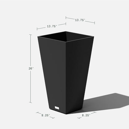 Veradek V-Resin Indoor/Outdoor Taper Planter (26 inch, Black)