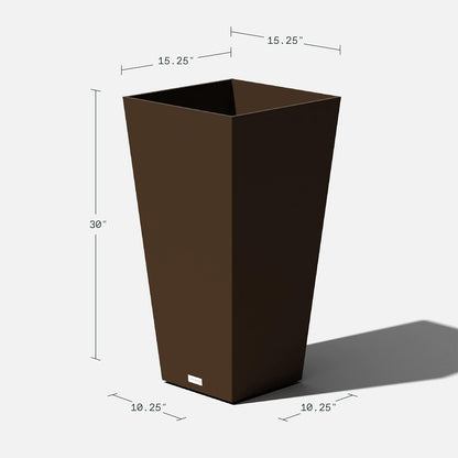 Veradek V-Resin Indoor/Outdoor Taper Planter, Set of 2 (30 inch, Espresso)