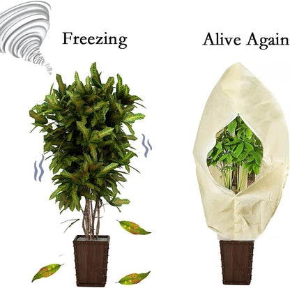gardtree Plant Covers Freeze Protection 47.2" x 70.8" 2 Packs 2.4oz/yd², Thickened Winter Plant Frost Protection Garden Cold Weather Tree Wrap with Zipper Drawstring for Outdoor Shrub Potted Plant