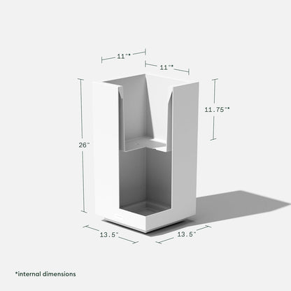 Veradek Block Series Pedestal Planter - Tall Planter for Indoor or Outdoor Front Porch | All-Weather Use with Removable Insert Bucket | Modern Décor for Flowers, Tall Trees, Faux Plants