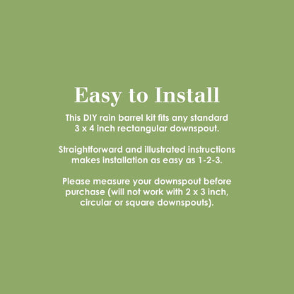 EarthMinded Rain Barrel Diverter Kit - Rain Diverter for 3 x 4 Inch Downspouts, Includes Spigot and Downspout Diverter - Convert Containers into Rain Barrels - Easy to Install