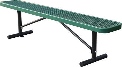 6 Feet Heavy Duty Metal Park Bench for Outside, Outdoor Bench with Portable Frame, Commercial Benches for Shopping Mall, Store, Park, Patio, Deck, Green