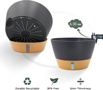 ZMTECH 12 Inch Hanging Planters for Indoor Plants, 2 Pack Self Watering Hanging Planter with Visual Reservoir, Hanging Pots for Plants Outdoor with Drainage Hole and Plant Hanger(Gray)