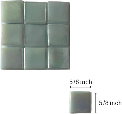 SMEIINIK 1.1lb Bulk Single Iridescent Color Mosaic Tiles for Crafts, Glass Mosaic Pieces for Mosaic Puzzles, Stained Glass Tiles for Mosaic DIY, Mosaic Making Supplies(WJ11-17)
