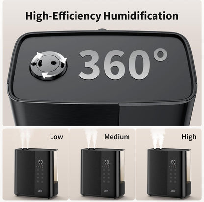 JRD Smart Humidifiers for Bedroom, 5L Warm & Cool Mist Ultrasonic Air Humidifier for Large Room Home Indoor, 50Hrs Quiet Runtime for Baby, Plants, Remote Control, Auto Humidity Sensor, 12H Timer