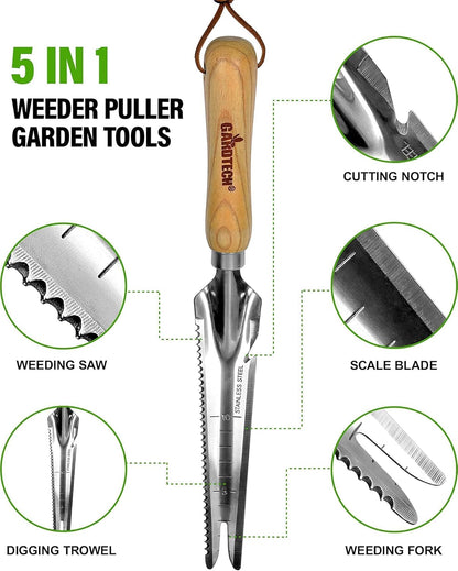 Hand Weeder Puller Tool, Dandelion Fork Weeding Knife Tool - 2023 New Garden Tool for Weeders Easy Quick Clean Removal Root Digging - Original Multi Use Rust-Resistance (13.8in)