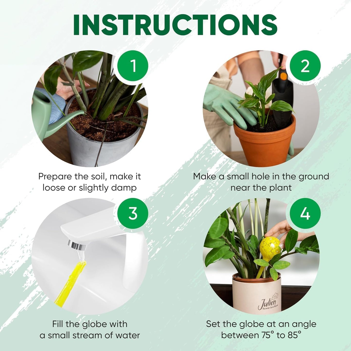 Plant Watering Globes Set of 6 – Large Glass Self-Watering Bulbs (up to 5 Days of Watering) for Indoor & Outdoor Plants – Multicolor