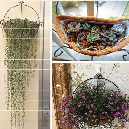 2PCS Half Round Hanging Basket Liners Replacement Coco Liner for Hanging Basket Wall Flower, 100% Natural Coconut Fiber Plant Basket Liner for Garden Planter Flower Pot (20 inch)