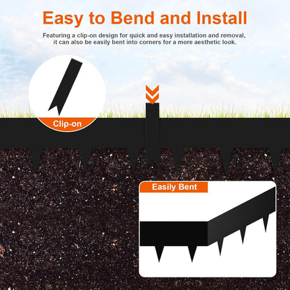 40”L X 6" H Metal Landscape Edging, Heavy Duty Galvanized Steel Garden Edging,10 Pack Garden Edging Border for Lawn, Flower Bed, Yard (Black