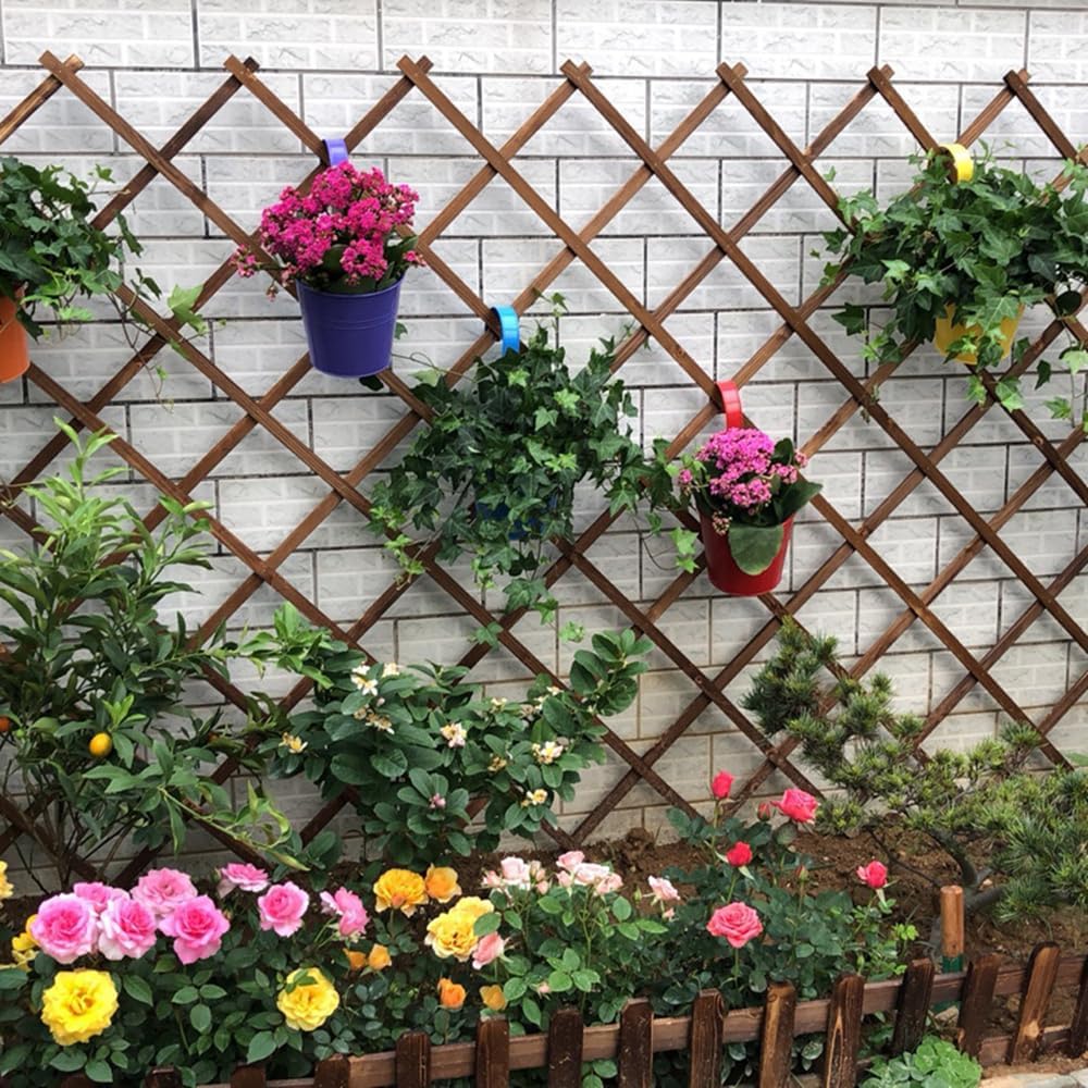 2 Pcs Expandable Garden Trellis, 38" x 89" Large Wooden Lattice Fence Wall Panel Lattice Trellis for Climbing Plants Outdoor Ivy Vine Rose Clematis for Garden Patio Room Decor (2)