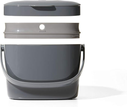 OXO Good Grips EASY-CLEAN COMPOST BIN - CHARCOAL - 1.75 GAL/6.62 L
