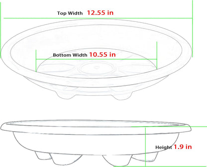 Plant Saucer 12 inch, 6 Pack of Clear Plant Drip Trays, Plant Plates to Catch Water Indoor Plants, Plant Drainage Tray for Planters