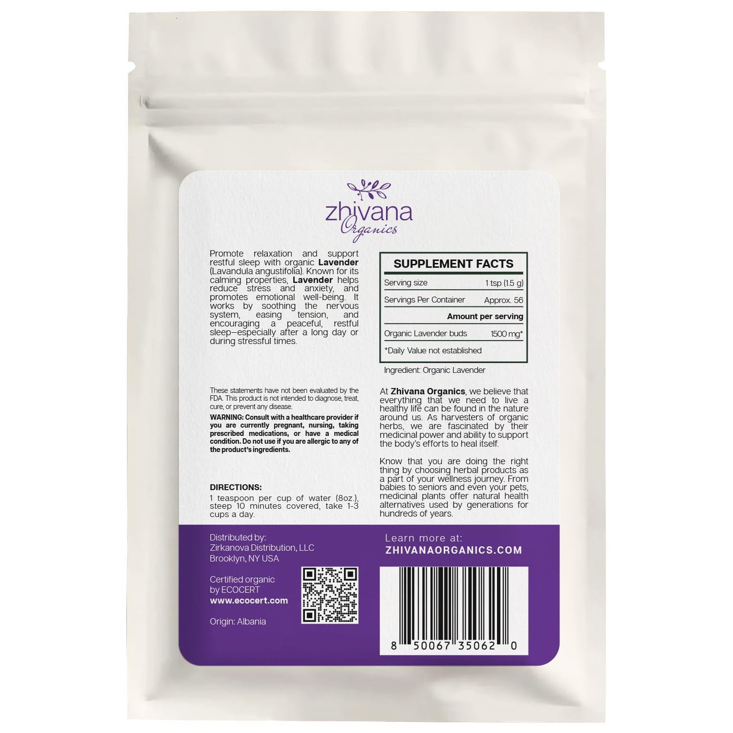 Organic Culinary Lavender Flowers for Tea, Cooking & Baking (3 oz.) - Food Grade Lavender Buds - Te de Lavander Para Dormir - Edible Lavander Herb