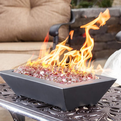 Mr. Fireglass 10 Pounds Fire Glass - 1/4 Inch High Luster Reflective Tempered Glass Rocks for Fireplace Fire Pit Table and Landscaping, Rose Gold